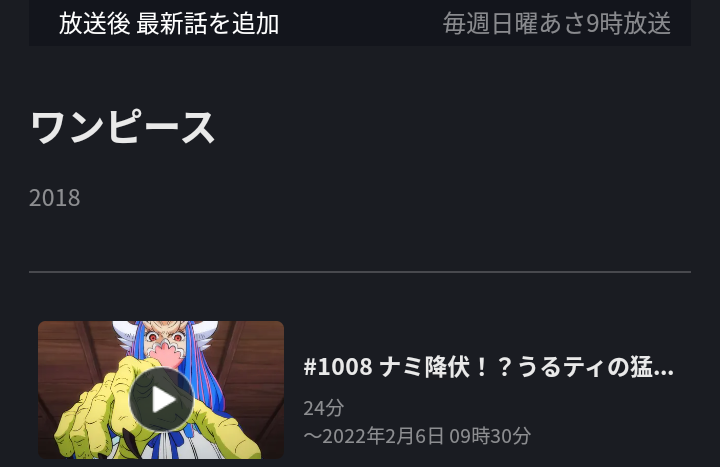 ワンピース アニメ 1008