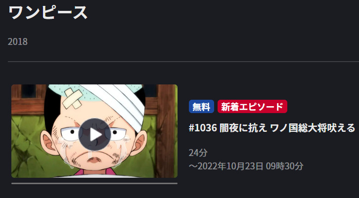 ワンピース アニメ 1036