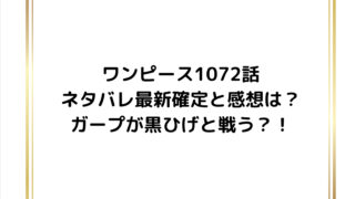 ワンピース1072話ネタバレ最新確定と感想は?ガープが黒ひげと戦う?!