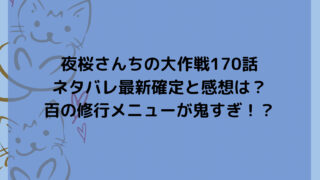 夜桜さんちの大作戦170話ネタバレ最新確定と感想は？百の修行メニューが鬼すぎ！？