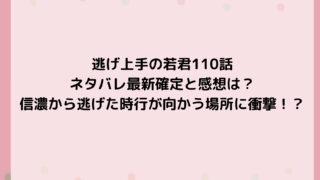 逃げ上手の若君110話ネタバレ最新確定と感想は？信濃から逃げた時行が向かう場所に衝撃！？