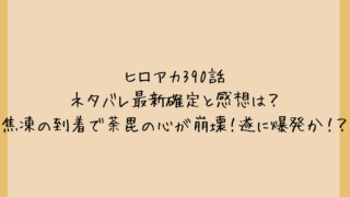 ヒロアカ390話ネタバレ最新確定と感想は？焦凍の到着で荼毘の心が崩壊！遂に爆発か！？