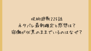 呪術廻戦225話ネタバレ最新確定と感想は？宿儺が伏黒のままでいるのはなぜ？