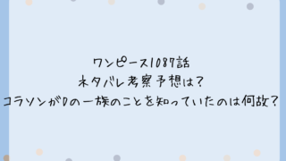 ワンピース1087話ネタバレ考察予想は？コラソンがDの一族のことを知っていたのは何故？